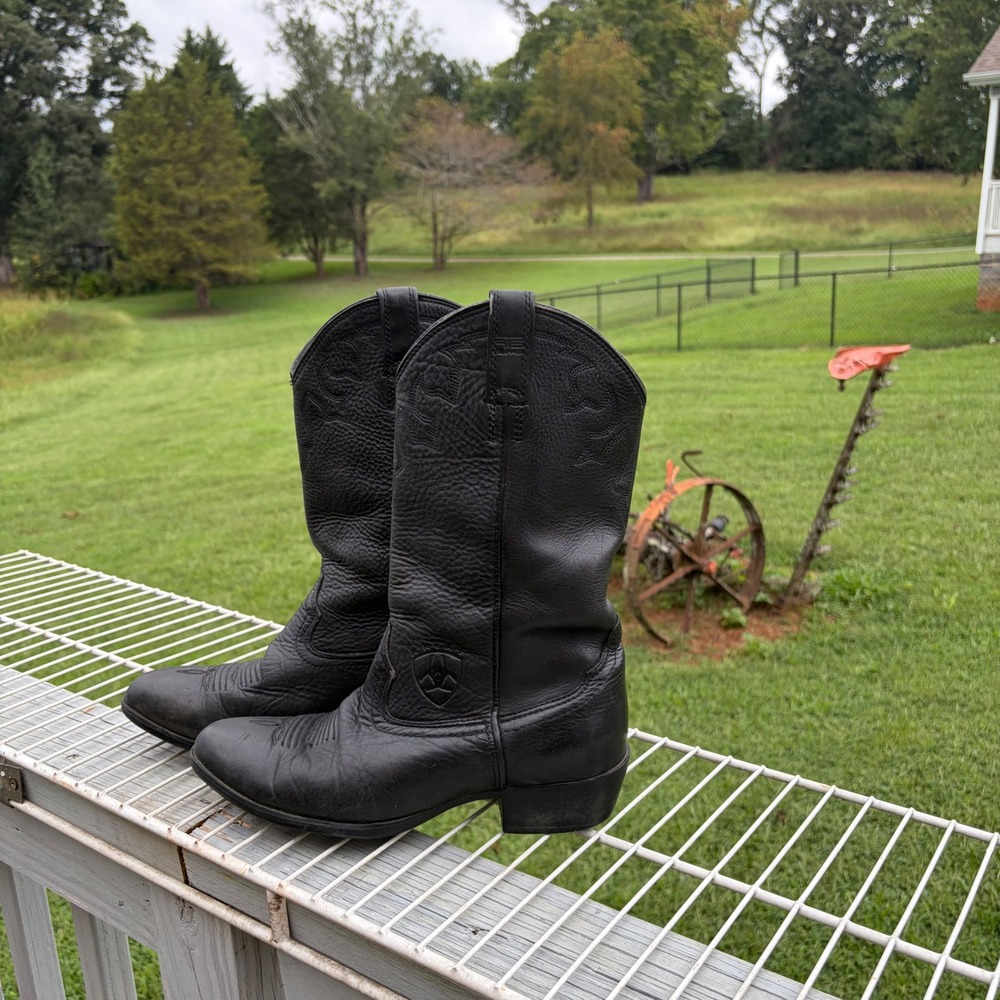 Ariat A2 Stampede Mens Black Leather Western Cowboy Boots 34226 Size 8.5